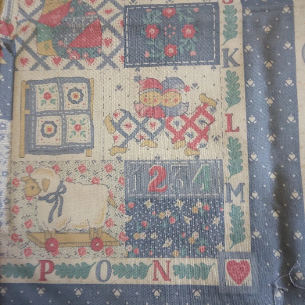 FABRIC PILLOW PANELS Vintage Alphabet Pillow Panel Quilt Square